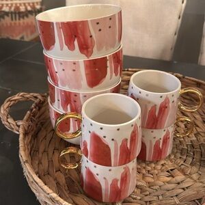 Anthropologie Night Sky Pink Bowls & Mugs